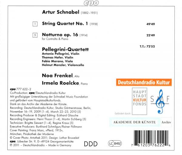 Artur Schnabel - Notturno - cpo / Deutschlandradio Kultur